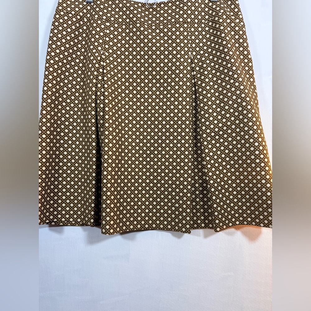 Talbots Size 10 Tan Patterned A-Line Skirt - Picture 3 of 14